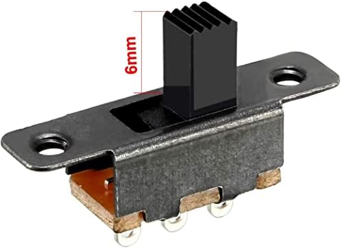 KFıdFran 2 Adet 6mm Dikey Slayt Anahtarı SPDT 2 Pozisyon 3 Terminalleri PCB Paneli Mandallama(2 Adet 6mm Vertikaler Schiebeschalter