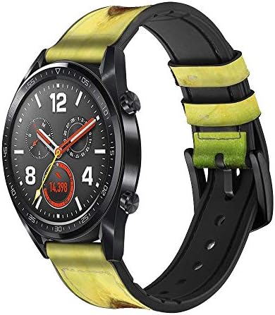 CA0371 Avokado Meyve Deri ve Silikon akıllı saat Band Kayışı Kol Saati Smartwatch akıllı saat Boyutu (22mm)