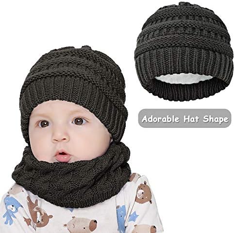 Bebek Yürüyor Bebek Kasketleri Kış Örgü Şapka Eşarp Seti Çocuk Erkek Kız Sıcak Kapaklar Boyun ısıtıcı 2 ADET