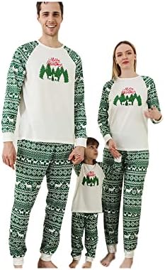 HuıSıFang Aile Eşleştirme Noel Pijama Kadın Pamuk Jammies Erkek Giyim Pijama Uzun Kollu Pjs
