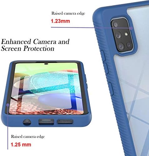 SHHIIA samsung kılıfı Galaxy A71 5G, Dahili Ekran Koruyucu Çok Yönlü 360°Koruyucu Kabuk, Sert PC / TPU Silikon Ultra İnce Şeffaf