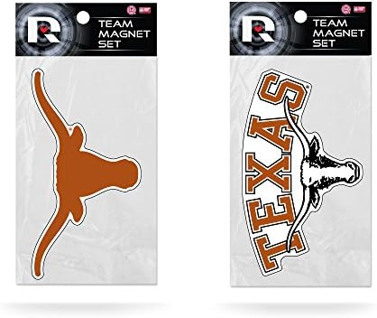 Rıco Industrıes NCAA Texas Longhorns 2'li Kalıp Kesim Takımı Logo Mıknatıs Seti, Beyaz