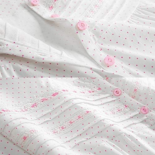 Keyocean Gecelikler Kadınlar için, Yumuşak %100 % Pamuk Sıcak Rahat Uzun Kollu Bayanlar Pijama Kıyafeti Anne için