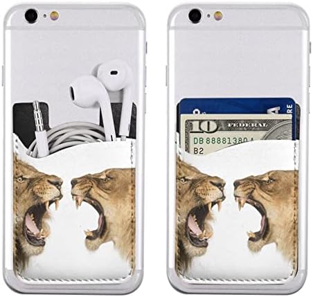 Aslan Lioness Roar Sanat Telefon Cüzdan, telefon Kredi kartı tutucu 3 m Yapıştırıcı Üzerinde Sopa Cüzdan Cep Kılıf Mate için