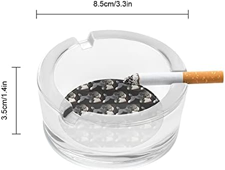 Kaniş Gri Ve Beyaz Sigara Küllük Cam Sigara Puro kül tablası Özel Sigara Içen Tutucu Yuvarlak Durumda