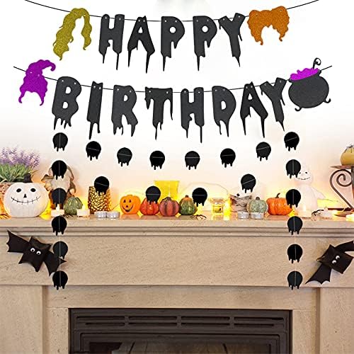 Hocus Pocus Mutlu Doğum Günü Banner için Hocus Pocus Cadılar Bayramı Doğum Günü Parti Malzemeleri, Hocus Pocus Doğum Günü Parti