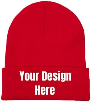 Erkekler ve Kadınlar için Özel Kış Şapka Bere, Kişiselleştirilmiş Görüntü / Metin Örgü Kap Şapka Siyah