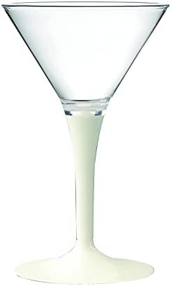 Mepra AZD230535P Porcellana Martini Camı, [6'lı Paket], Beyaz, Polikarbonat Bulaşık Makinesinde Yıkanabilir Sofra Takımı