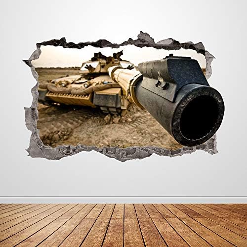 Tank Duvar Çıkartması Çökerttiğini 3D Grafik Warzone Duvar Sticker Sanat Mural Poster Çocuk Odası Dekor Hediye UP151 (70 W x