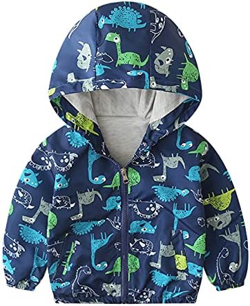 Bebek Kız Erkek Karikatür Dinozor Ceket Fermuar Kapüşonlu Rüzgar Geçirmez Ceket Rüzgarlık Dış Giyim, bebek Çocuklar Sıcak Tutmak