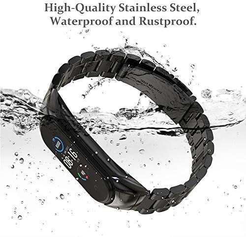 GeeRıc Paslanmaz çelik Band ile Uyumlu Xiao mi mi Band 5, akıllı saat bantları boncuklu Metal Kayış Değiştirme için Xiao mi mi