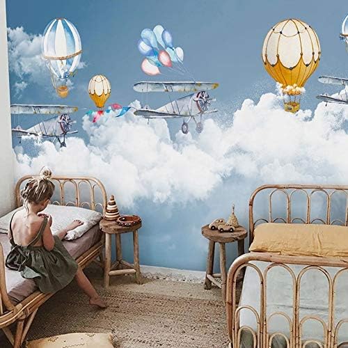 WANGC 3D Karikatür Duvar Kağıdı Çocuk Odası için Sıcak Hava Balon Poster Çocuk Odası Erkek Kız Yatak Odası duvar Kağıdı 137x98in