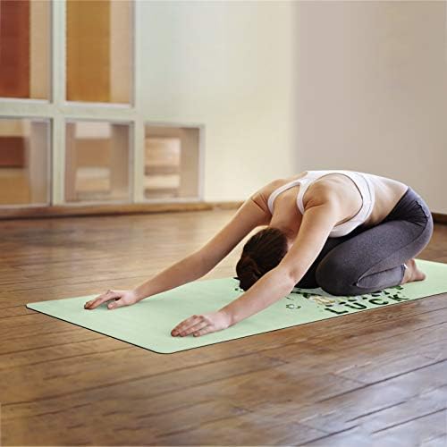 Yoga Matı, Kaymaz Çevre Dostu Egzersiz Matı Güzel Cüceler Yoncaları ve Paraları tutar Şans Yükleri-Zemin Antrenmanı, Fitness