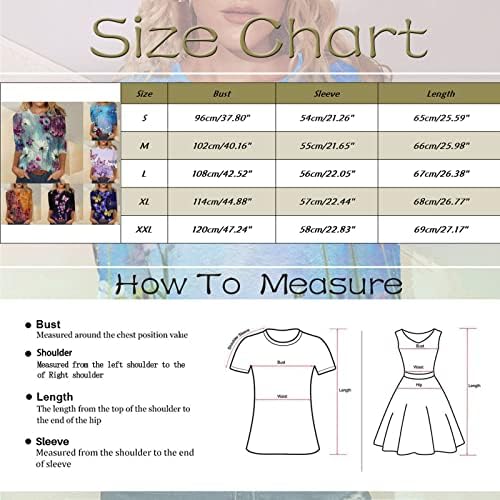 Grafik Tees Kadınlar için 3/4 Kollu Crewneck Tops Moda Çiçek Desen Tişörtleri Casual Kazak Tops