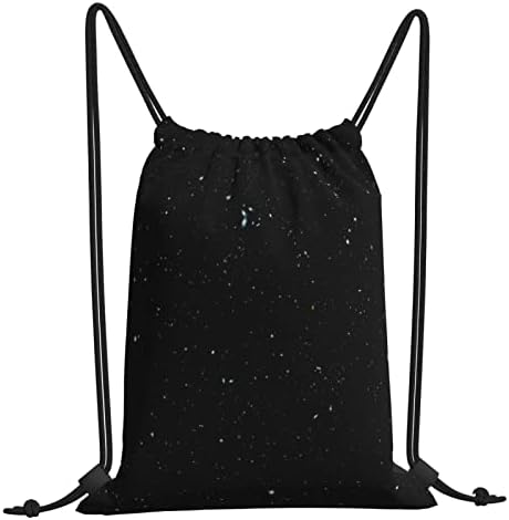 Siyah Glitter ipli spor spor çantası, erkek Ve kadın Açık taşınabilir ipli sırt çantası Büyük