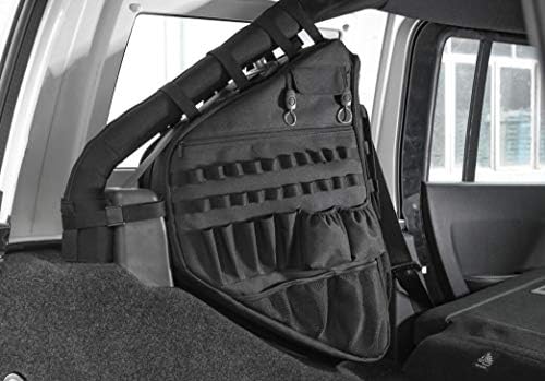 FMtoppeak Araba Iç Accessaries Rulo Kafes saklama çantası ıçin Uyumlu 4-Kapı Jeep Wrangler JL 2018 UP (Siyah Sol)