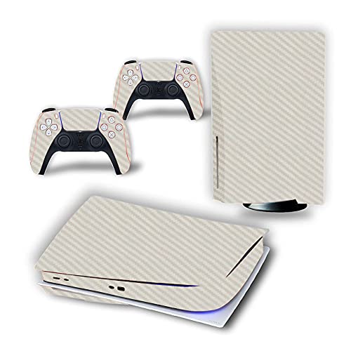PS5 disk edition vinil cilt çıkartması wrap karbon fiber klasik beyaz renk playstation 5 toz geçirmez su geçirmez çizilmez PVC