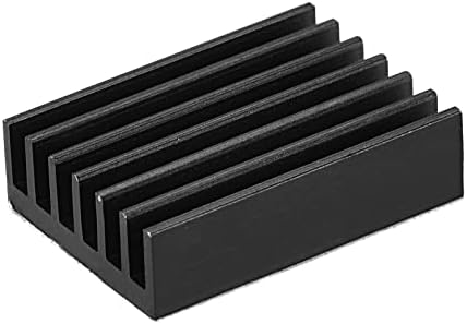 MECCANIXITY elektronik ısı dağılımı soğutucu alüminyum soğutucu 20x14x6mm CPU için yapıştırıcı ile Termal Ped siyah Paketi 10