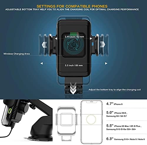 ZeeHoo Manyetik Kablosuz Araç Şarj 15 W Qi Hızlı Şarj Araç Montaj için iPhone 13/12 / Mini / Pro / Pro Max/ Mag-Güvenli Durumda,